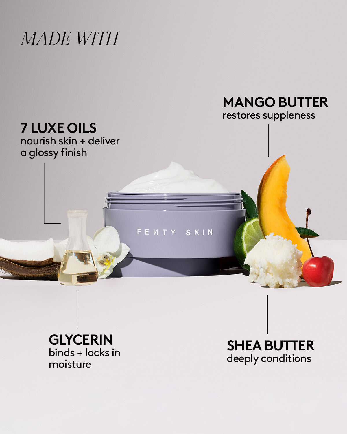 Butta Drop Whipped Oil Body Cream with Tropical Oils + Shea Butter ¡ª Fenty Fresh Shimmering